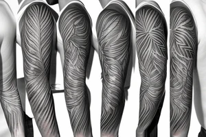 Feather sleeve tattoo idea
