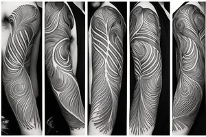 Feather sleeve tattoo idea