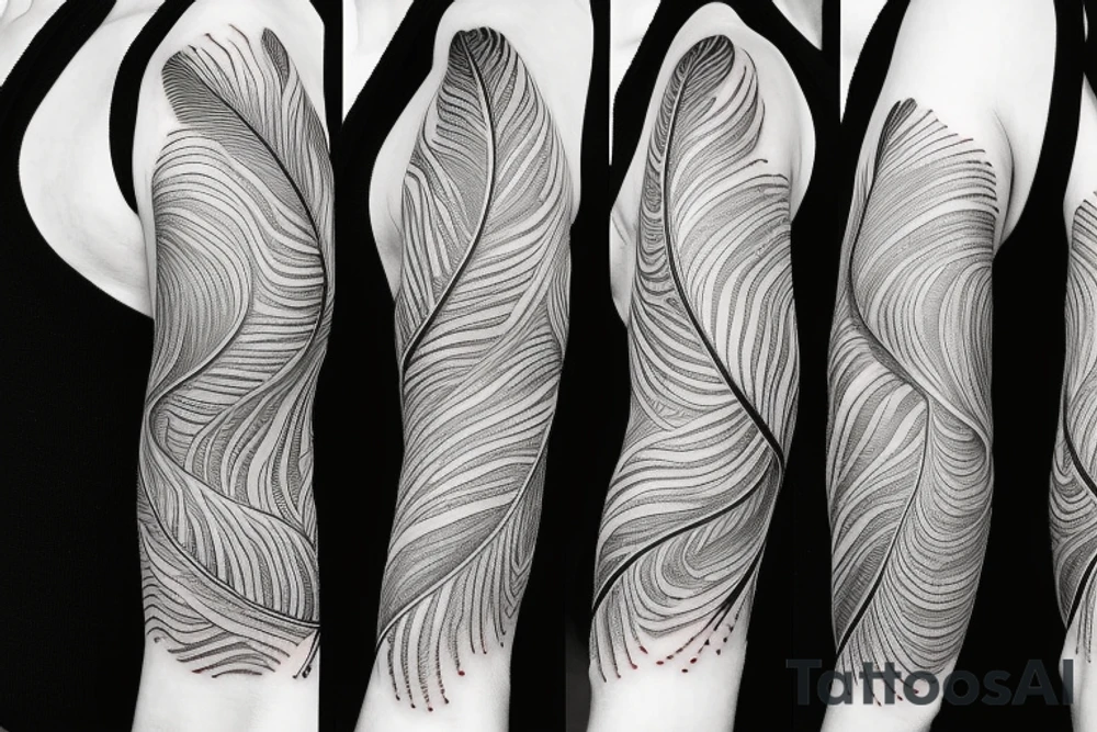 Feather sleeve tattoo idea