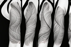 Feather sleeve tattoo idea