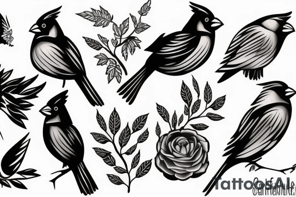 Cardinal sleeve tattoo idea