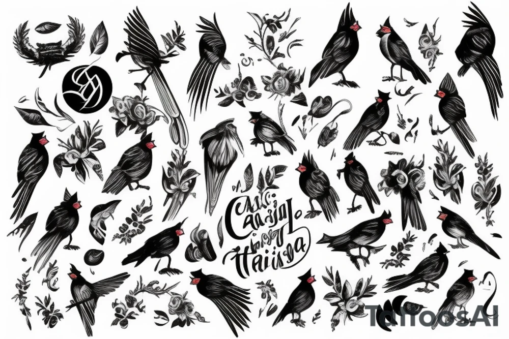 Cardinal sleeve tattoo idea