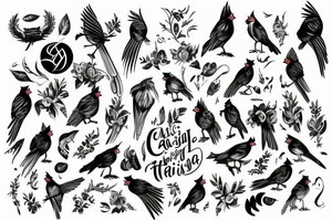 Cardinal sleeve tattoo idea