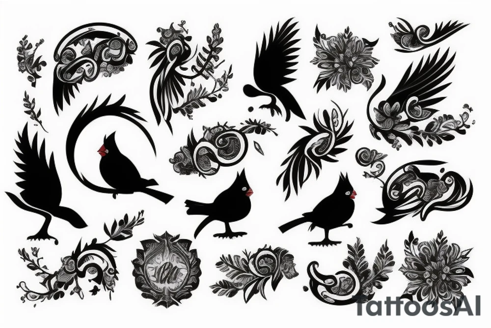 Cardinal sleeve tattoo idea