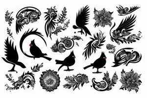 Cardinal sleeve tattoo idea