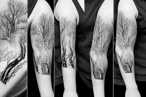 Dead forest sleeve tattoo idea