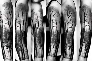 Dead forest sleeve tattoo idea