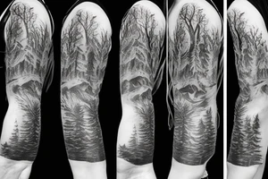 Dead forest sleeve tattoo idea