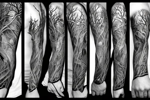 Dead forest sleeve tattoo idea