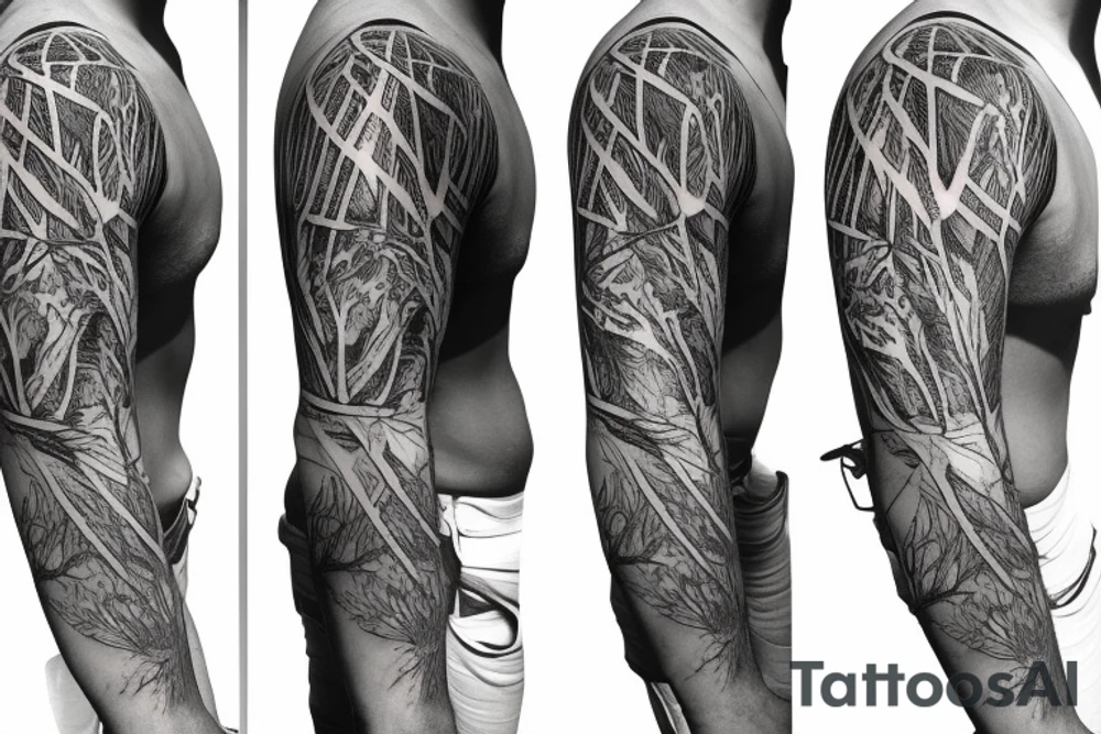 Dead forest sleeve tattoo idea