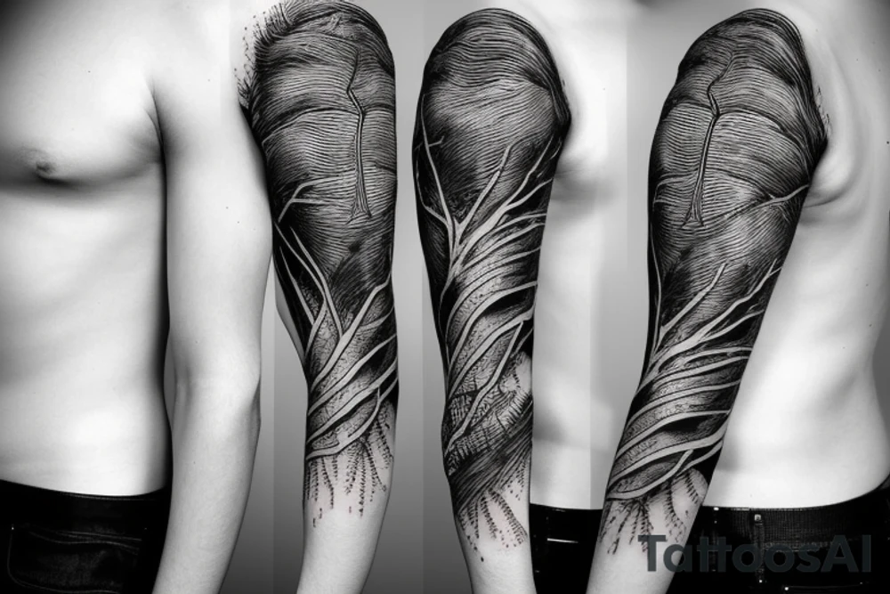 Dead forest sleeve tattoo idea