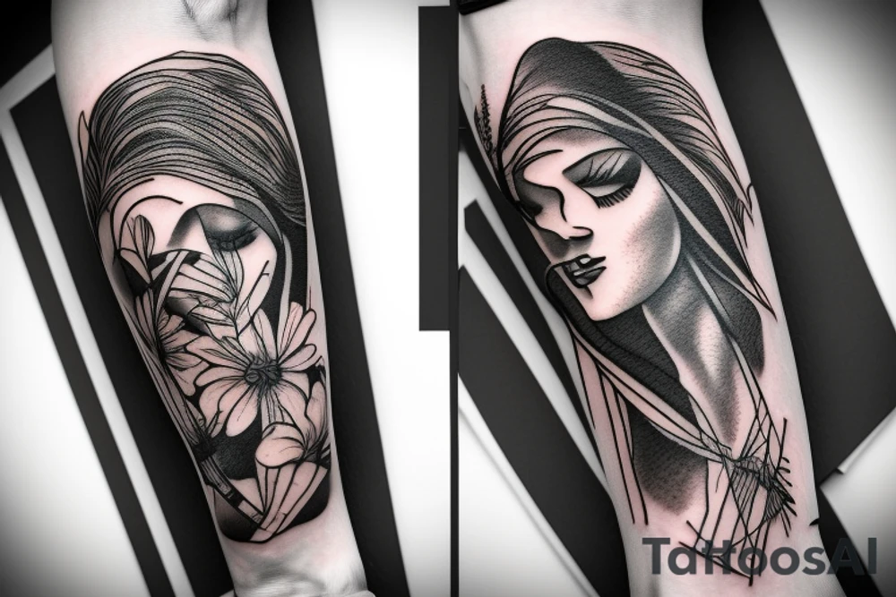 Depression arm sleeve tattoo idea