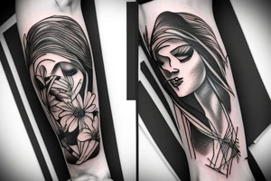 Depression arm sleeve tattoo idea