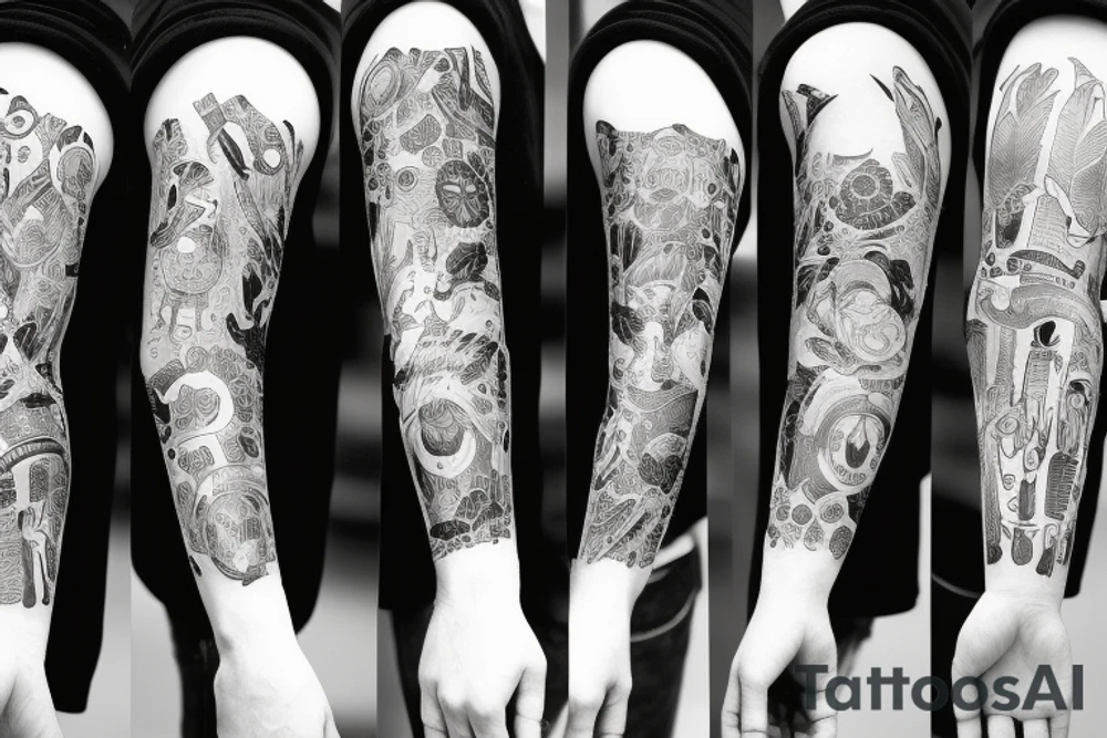 Depression arm sleeve tattoo idea