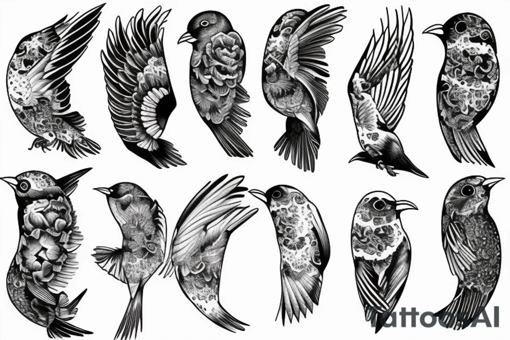 Bird flying over ocean arm sleeve tattoo idea