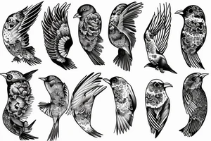 Bird flying over ocean arm sleeve tattoo idea