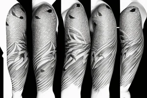 Bird flying over ocean arm sleeve tattoo idea