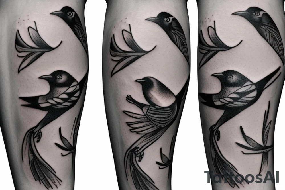 Bird flying over water arm sleeve tattoo idea
