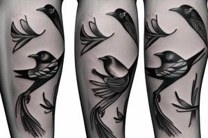 Bird flying over water arm sleeve tattoo idea