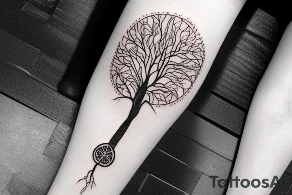 Tree of life arm sleeve minimal lines tattoo idea Tree of life arm sleeve minimal lines tattoo idea