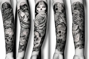 Death arm sleeve tattoo idea