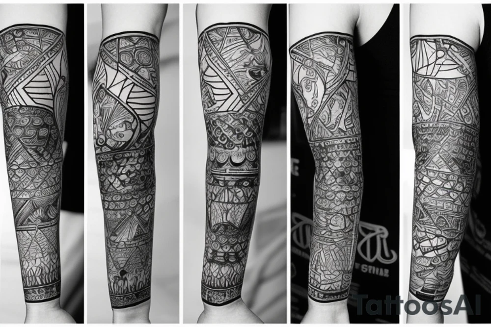 Death arm sleeve tattoo idea