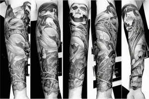 Death arm sleeve tattoo idea