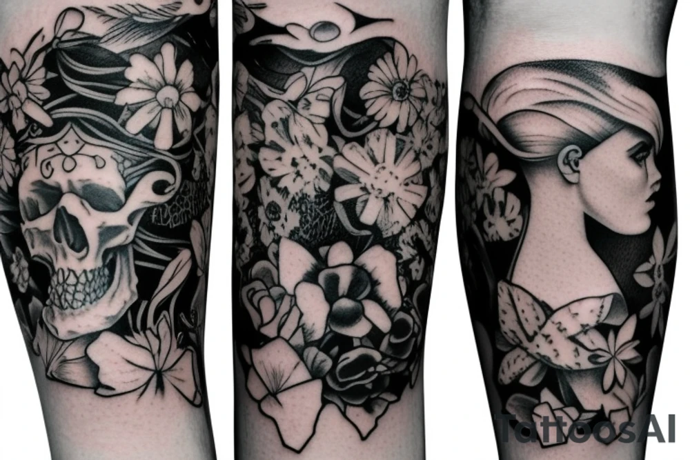 Death arm sleeve tattoo idea