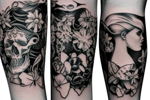 Death arm sleeve tattoo idea