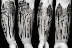 Dead forest with path sleeve tattoo idea
