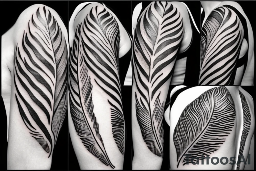 Feather outline tattoo idea