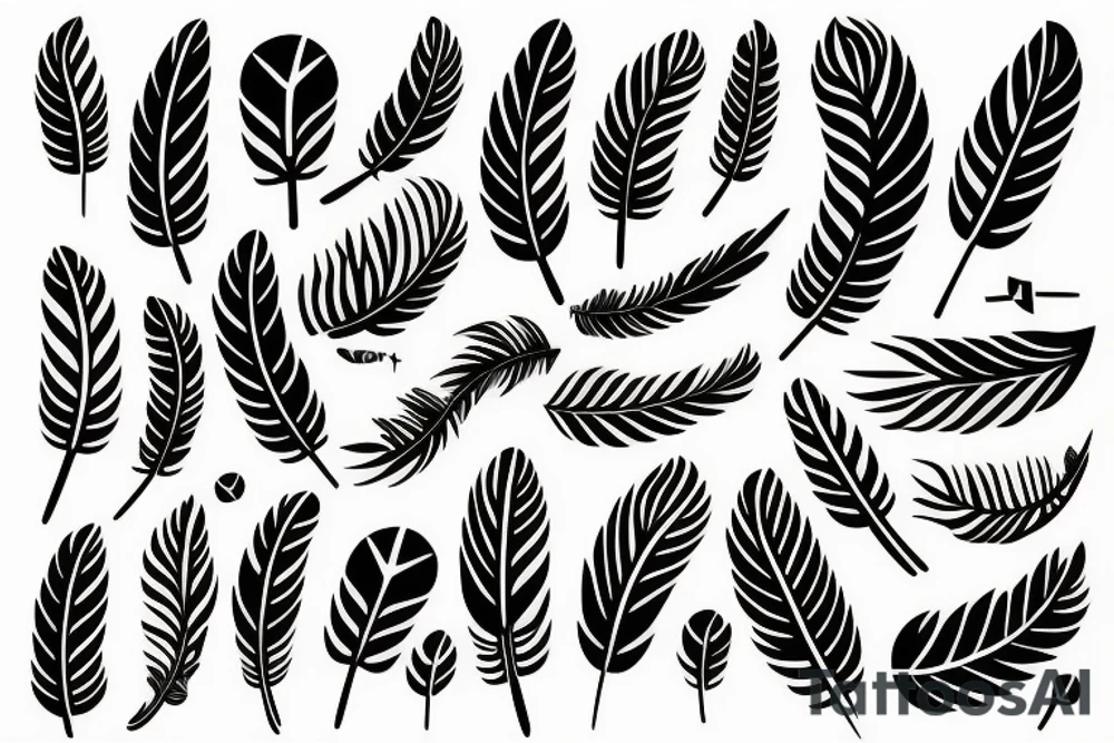 Feather outline tattoo idea