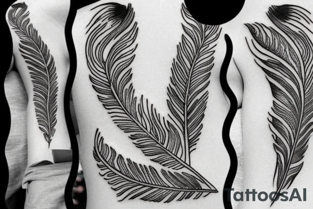 Feather outline tattoo idea