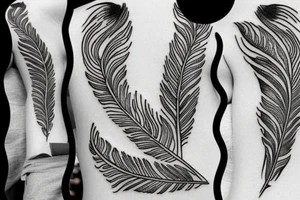 Feather outline tattoo idea