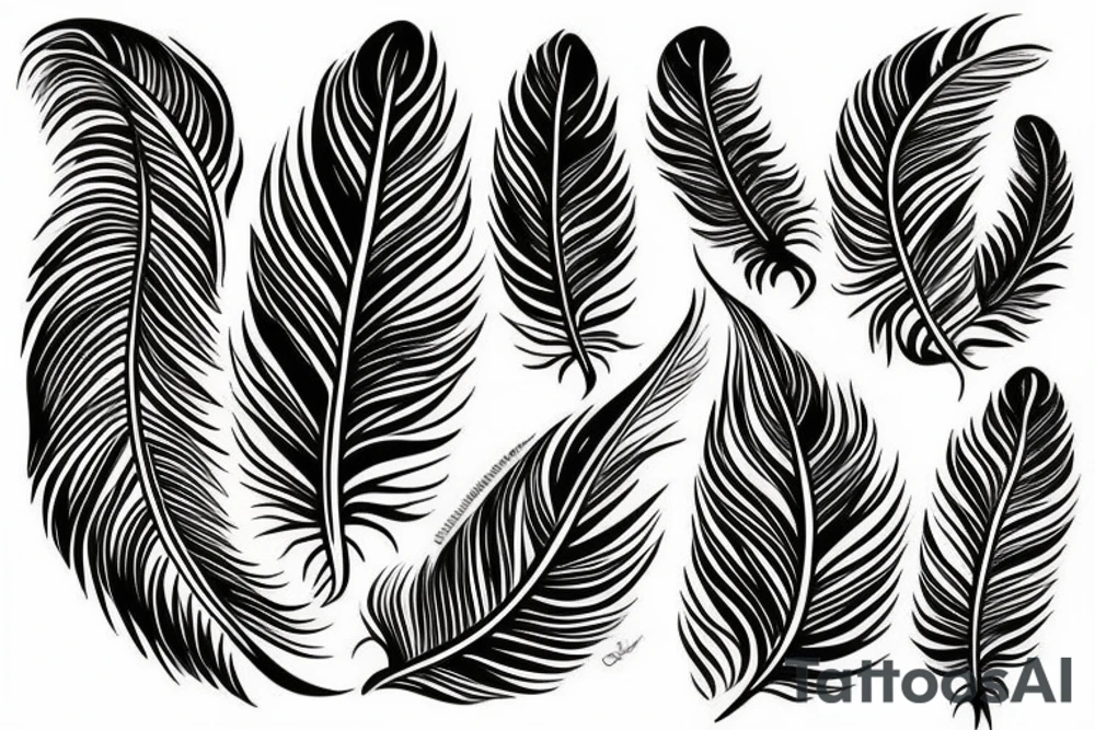 Feather outline tattoo idea
