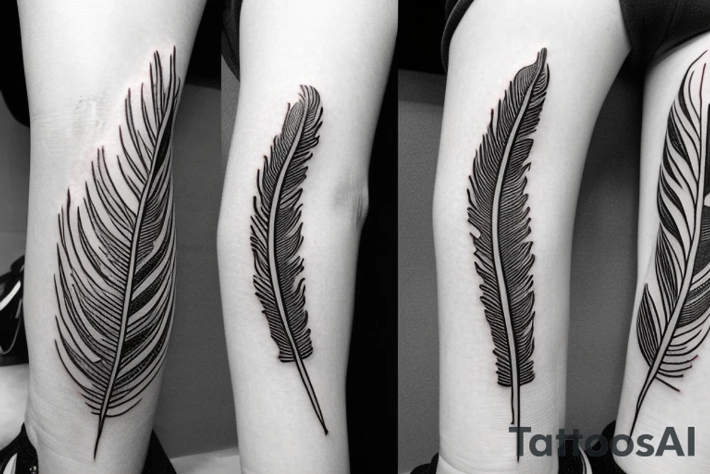 Feather outline tattoo idea