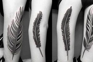 Feather outline tattoo idea
