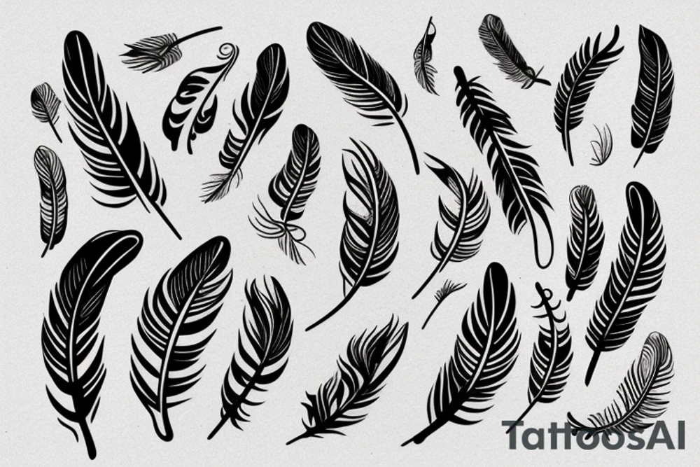 Feather outline tattoo idea