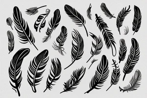 Feather outline tattoo idea