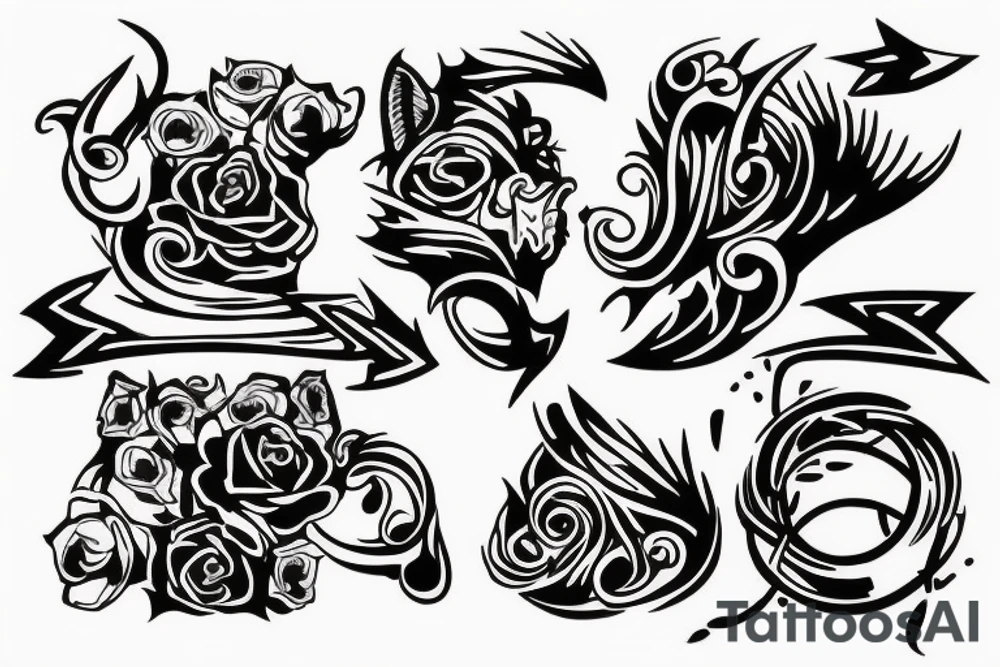 Simple tattoo with east line work based off lyric “like a team of mules pulling hell from its hinges” tattoo idea