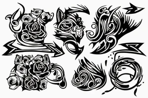 Simple tattoo with east line work based off lyric “like a team of mules pulling hell from its hinges” tattoo idea