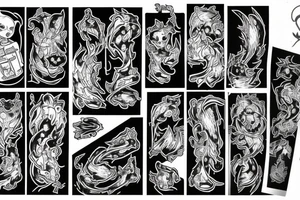 Team of miles pulling down a burning door tattoo idea