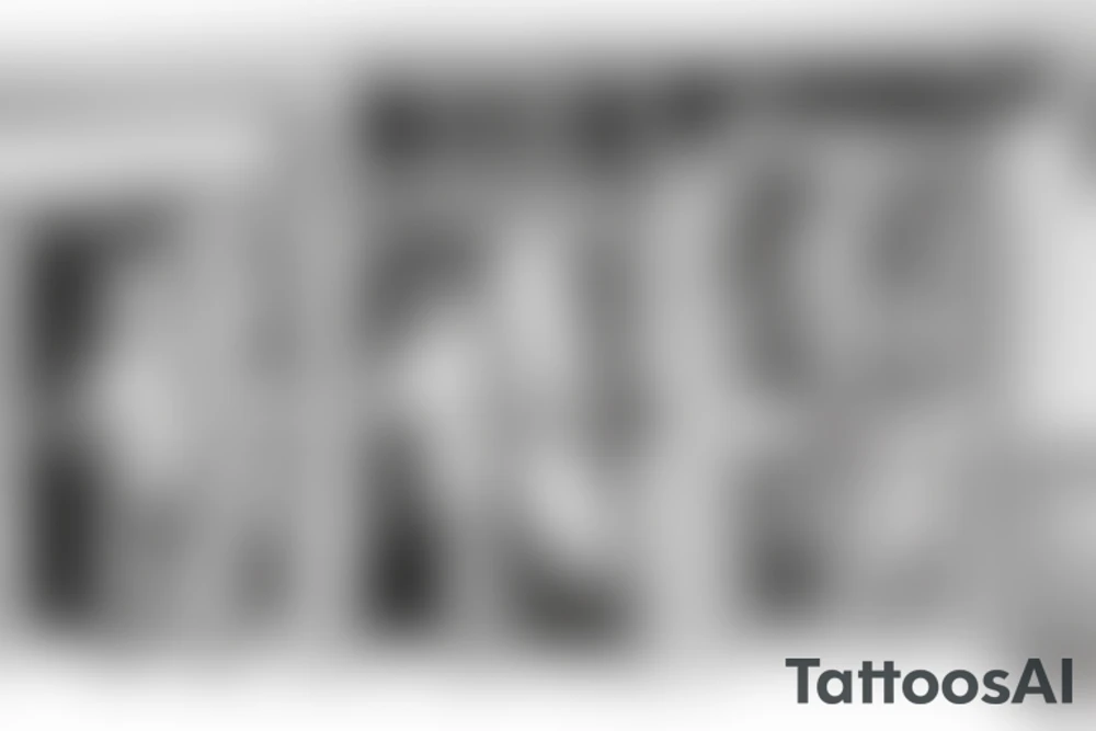 Two mules pulling down a burning door. With simple line work. tattoo idea