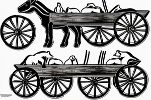 Two mules pulling a wagon tattoo idea