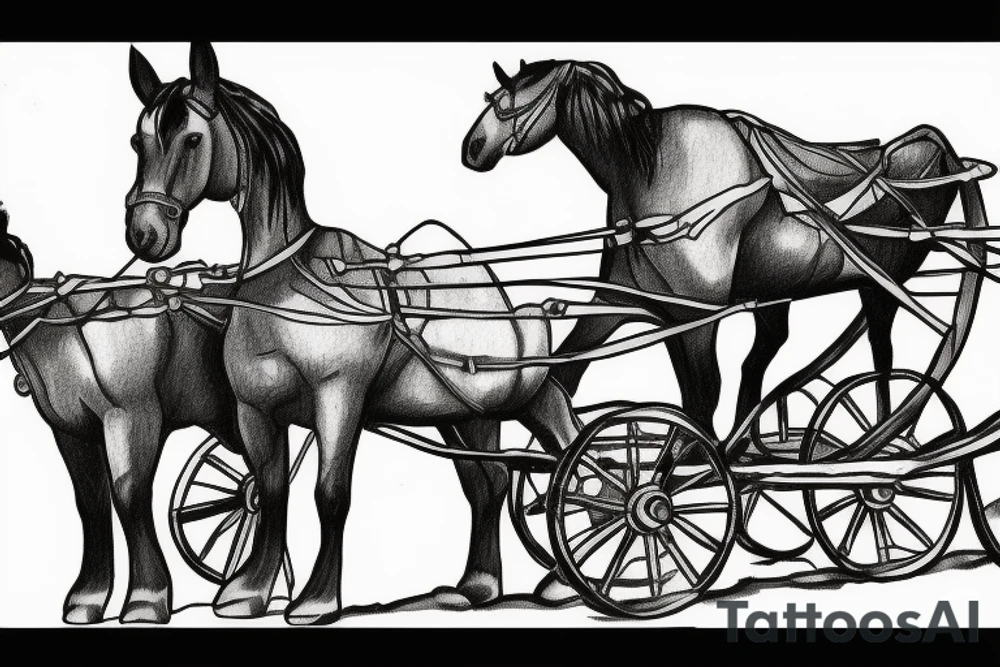 Two mules pulling a wagon tattoo idea