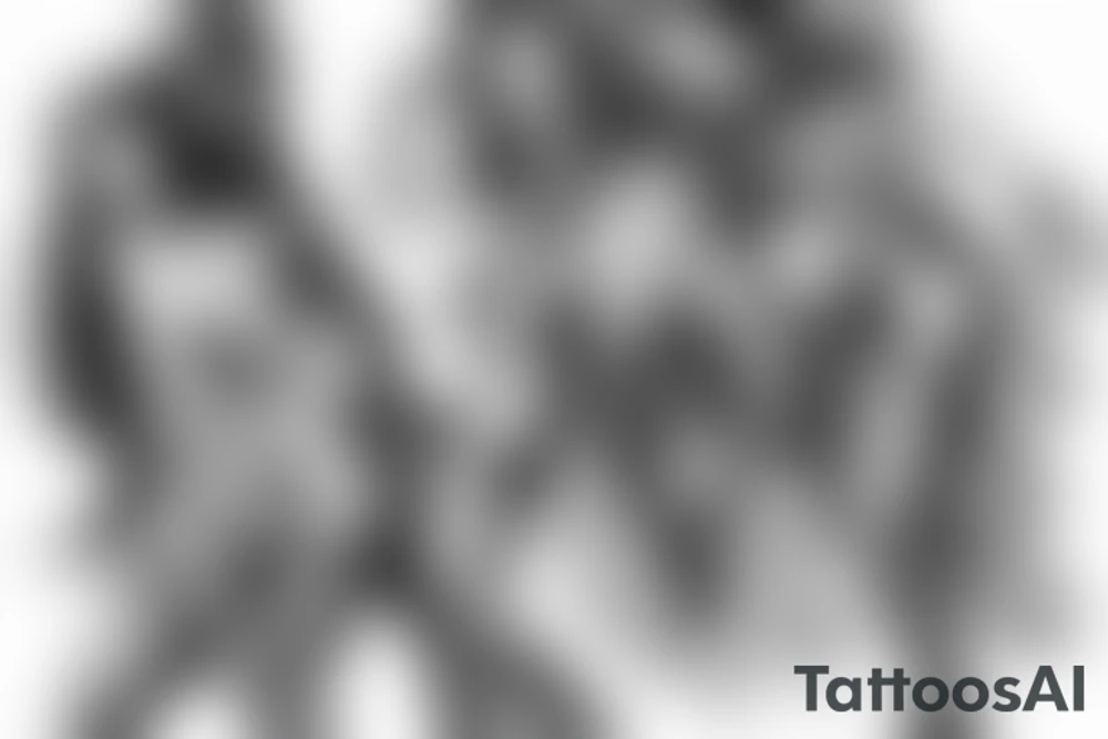 Two mules working to pull. With no people. Less shading and more line work tattoo idea