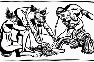 Two mules struggling to pull. With no people. Less shading and more line work tattoo idea