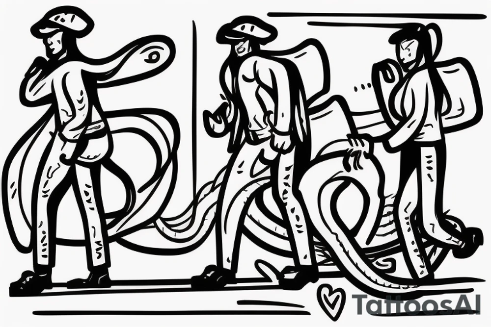Two mules working as a team but struggling to drag something. With no people. Less shading and more line work tattoo idea