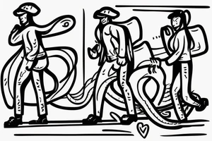 Two mules working as a team but struggling to drag something. With no people. Less shading and more line work tattoo idea