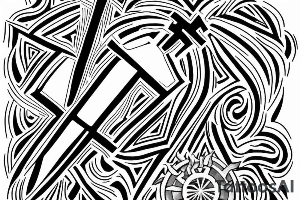 Christian Cross, Geometric, Back Tattoo, God Creating David tattoo idea Christian Cross, Geometric, Back Tattoo, God Creating David tattoo idea